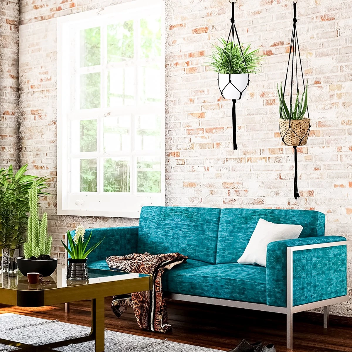 9 Stuks Zwart Macrame Plantenhangers - Boho Handgeweven Katoen Hangpot Voor Binnen/Buiten - Hangende Bloempot Met Kralen - Macramé Touw/Koord Hangplant Houder - Bohemian Wandhanger Decoratie - Plant Hanger - Verticale Tuin Bloempothouder Planthanger 5 9 Stuks Zwart Macrame Plantenhangers - Boho Handgeweven Katoen Hangpot Voor Binnen/Buiten - Hangende Bloempot Met Kralen - Macramé Touw/Koord Hangplant Houder - Bohemian Wandhanger Decoratie - Plant Hanger - Verticale Tuin Bloempothouder Planthanger - Afbeelding 3