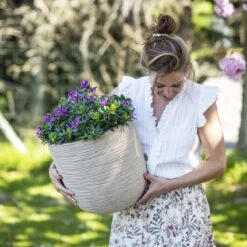 Capi Europe - Bloempot Bol Waste Rib NL - 43x41 - Terrazzo Beige - Voor Binnen En Buiten - KTBR933 -Tuingereedschap Serie Winkel 1200x1200 2623