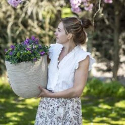 Capi Europe - Bloempot Bol Waste Rib NL - 43x41 - Terrazzo Beige - Voor Binnen En Buiten - KTBR933 -Tuingereedschap Serie Winkel 1200x1200 2625