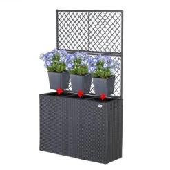 Casaria Polyrattan Plantenbak - Met Klimoprek - 3 Bakken Zwart 15 Casaria Polyrattan Plantenbak - Met Klimoprek - 3 Bakken Zwart -Tuingereedschap Serie Winkel 1200x1200 2660