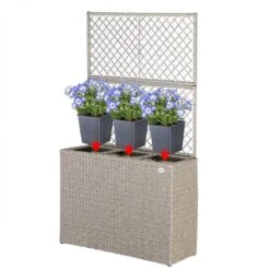Casaria Polyrattan Bloembak – 3 Bakken Klimophek - Crème -Tuingereedschap Serie Winkel 1200x1200 2668