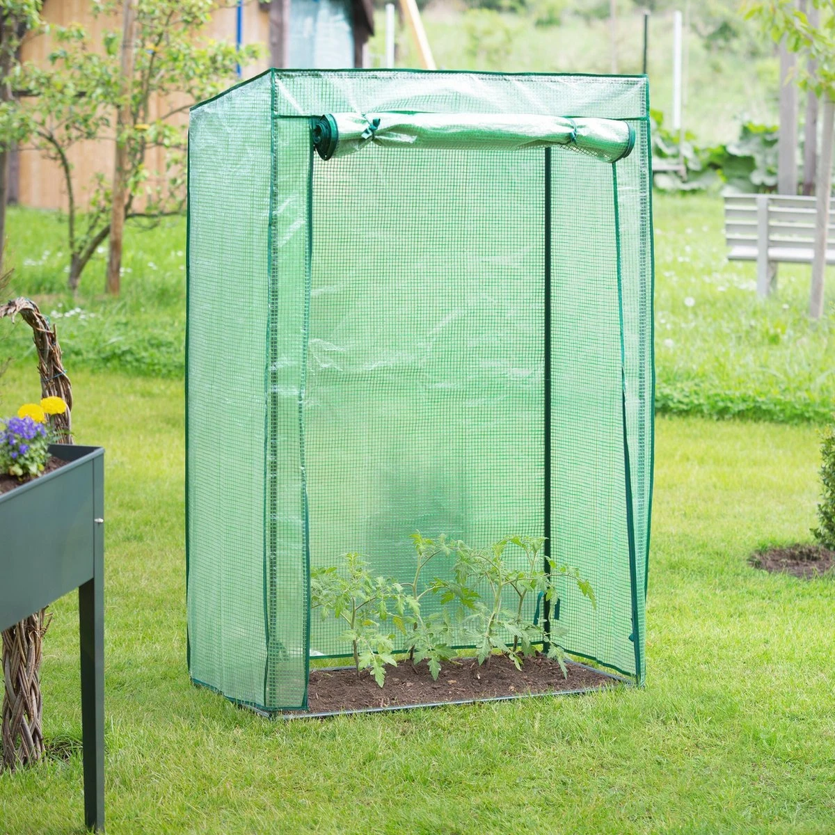 Relaxdays Tomatenkas 150x100x50 Cm - Tuinkas Tomaten - Foliekas - Serre - Kweekkas - PVC 9 Relaxdays Tomatenkas 150x100x50 Cm - Tuinkas Tomaten - Foliekas - Serre - Kweekkas - PVC - Afbeelding 7