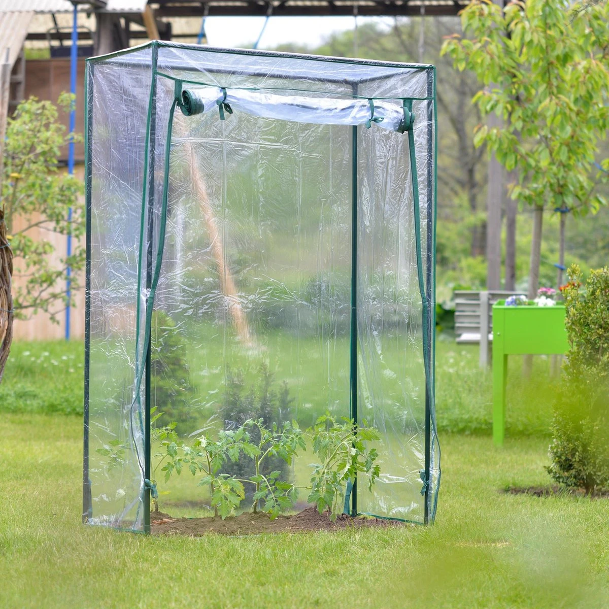 Relaxdays Tomatenkas 150x100x50 Cm - Tuinkas Tomaten - Foliekas - Serre - Kweekkas - PVC 21 Relaxdays Tomatenkas 150x100x50 Cm - Tuinkas Tomaten - Foliekas - Serre - Kweekkas - PVC - Afbeelding 19