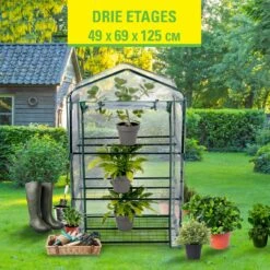 Kinzo Garden - Plastic Broeikas - 3 Verdiepingen - 69 X 49 X 125cm - Groen -Tuingereedschap Serie Winkel 1200x1200 2726