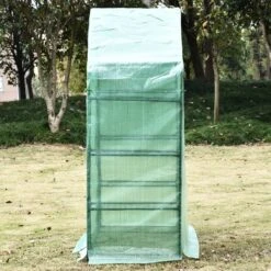 Merkloos Kweekkas - Tuinkas - Foliekas - Folie Kas - Broeikas - Kweektent - Plantenkas - Met Schappen - 143 X 73 X 195 Cm - Groen -Tuingereedschap Serie Winkel 1200x1200 2754