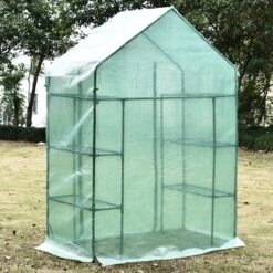 Merkloos Kweekkas - Tuinkas - Foliekas - Folie Kas - Broeikas - Kweektent - Plantenkas - Met Schappen - 143 X 73 X 195 Cm - Groen -Tuingereedschap Serie Winkel 1200x1200 2755