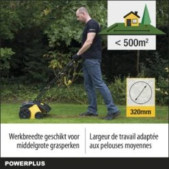 Powerplus POWXG7513 Elektrische Verticuteermachine - Mos Verwijderaar - 1400W - 320mm Maaibreedte - 45L Opvangbak - Incl. Gazonbeluchter/grasbeluchter -Tuingereedschap Serie Winkel 1200x1200 320
