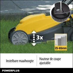 Powerplus POWXG6212T Elektrische Grasmaaier - Grasmachine Voor Kleine En Middelgrote Tuin - 1300W - Maaibreedte 320mm - Verstelbare Maaihoogte - 30L Opvangbak - Incl. Grastrimmer 250W -Tuingereedschap Serie Winkel 1200x1200 349