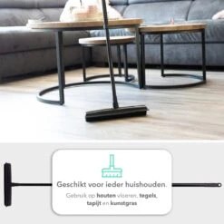 CLEANLY® Rubberen Bezem Met Vloerwisser - Kappersbezem - Zachte Bezem Binnen & Buiten - Vloertrekker Met Steel - 68-150 Cm -Tuingereedschap Serie Winkel 1200x1200 394