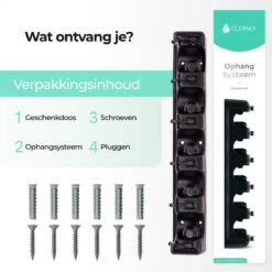 CLEANLY® Bezemhouder - Ophangsysteem Voor Tuingereedschap - Bezem Ophangsysteem - Gereedschapshouder Met Ophanghaken - ABS -Tuingereedschap Serie Winkel 1200x1200 435