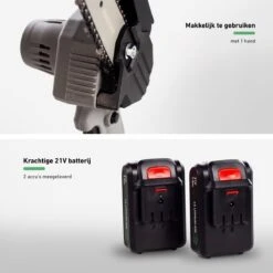 Mardin Mini Kettingzaag - Snoeizaag - Kettingzaag - Kettingzaag Electrisch Met 2 Accu - Inclusief Koffer - 1 Extra Accu - Grijs -Tuingereedschap Serie Winkel 1200x1200 501