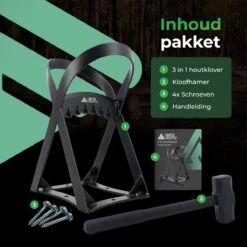 Lighted Lifestyle™| Houtklover Voor Aanmaakhout Incl. Kloofhamer - Houtsplijter - Houtkliever - Snel Haardhout - Gietijzer - Incl. Schroeven -Tuingereedschap Serie Winkel 1200x1200 554