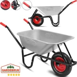 Gardebruk Kruiwagen 100L - Luchtband - 250kg Draagkracht Zilver -Tuingereedschap Serie Winkel 1200x1200 62