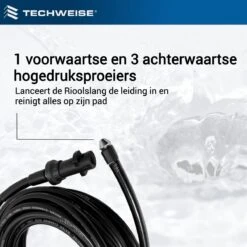 Techweise - Rioolslang Voor Kärcher K2 T/m K7 - 15M - Met Voorwaartse Hogedruksproeiers -Tuingereedschap Serie Winkel 1200x1200 757