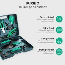 Tuinierset 10 Delig Met Complete Gereedschapskoffer Set Inclusief Tuinschaar, Handschep, Handhark, Plantenspuit, Haakvormige Voegenkrabber, Bloemenschepje, Bloemenschaar, Grasschaar En Heggenschaar -Tuingereedschap Serie Winkel 1200x1200 821