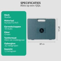 Tuinierset 10 Delig Met Complete Gereedschapskoffer Set Inclusief Tuinschaar, Handschep, Handhark, Plantenspuit, Haakvormige Voegenkrabber, Bloemenschepje, Bloemenschaar, Grasschaar En Heggenschaar -Tuingereedschap Serie Winkel 1200x1200 823