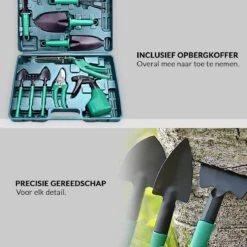 Tuinierset 10 Delig Met Complete Gereedschapskoffer Set Inclusief Tuinschaar, Handschep, Handhark, Plantenspuit, Haakvormige Voegenkrabber, Bloemenschepje, Bloemenschaar, Grasschaar En Heggenschaar -Tuingereedschap Serie Winkel 1200x1200 824