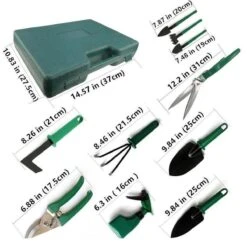Merkloos 10-Delige Tuingereedschap Set Inclusief Opbergkoffer - Tuinierset - Tuinsetje - Gereedschap Voor Tuin - Tuinschaar - Tuinschepje - Bloemenschaar - Voegenkrabber - Plantenspuit - Grasschaar - Bloemenschep - Tuinhark -Tuingereedschap Serie Winkel 1200x1200 835
