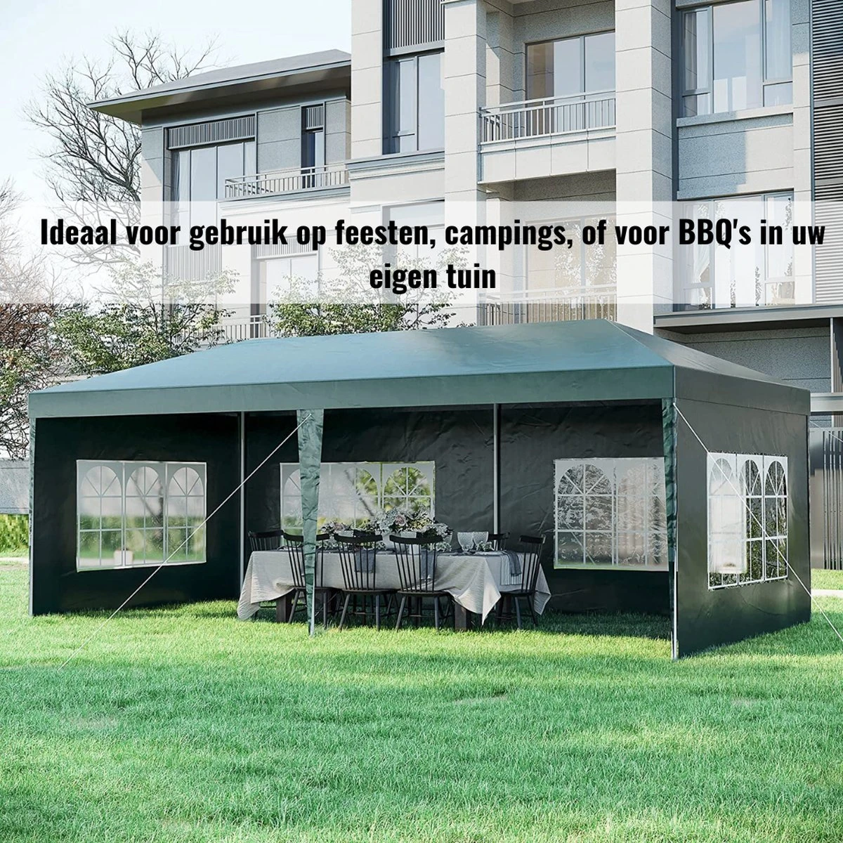 Merkloos Partytent - Paviljoen Opvouwbaar - Easy Up Tuintent Met Zijpanelen - Groen/ 6m X 3m/ 120g/m² 8 Merkloos Partytent - Paviljoen Opvouwbaar - Easy Up Tuintent Met Zijpanelen - Groen/ 6m X 3m/ 120g/m² - Afbeelding 7