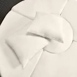 Casaria Polyrattan Zonne-Eiland Ø185cm – Incl. Kussens - Zwart Crème -Tuingereedschap Serie Winkel 1200x1200 857