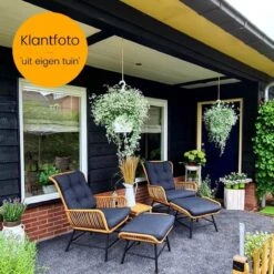 BUITEN Living Dex Wicker Loungestoel Tuin Incl. Wicker Voetenbank | Wicker + Aluminium | Bamboe Antraciet -Tuingereedschap Serie Winkel 1200x1200 867