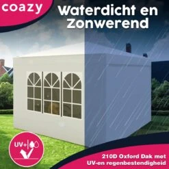 Waterdichte Partytent 3x3 Meter Opvouwbaar Met Zijwanden- Paviljoen Met Zijpanelen - Easy Up - Pop-up Tent Met Haringen, Touw En Anti Slip Poten -Tuingereedschap Serie Winkel 1200x1200 879