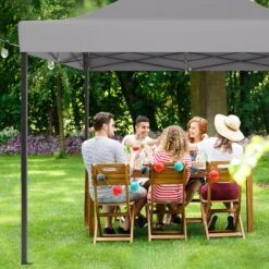 LifeGoods Partytent - 3x4.5 M - Zijwanden - Easy Up - Opvouwbaar - Waterdicht - Draagtas Met Wieltjes - Donkergrijs -Tuingereedschap Serie Winkel 1200x1200 894
