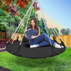 Hangnest Voor Binnen & Buiten. Met Groot En Dik Kussen Voor Volwassenen & Kinderen. Belastbaar Tot 125 Kg. VITA5 (Zwart) -Tuingereedschap Serie Winkel 1200x1200 902