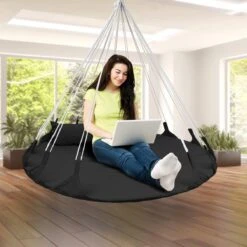 Hangnest Voor Binnen & Buiten. Met Groot En Dik Kussen Voor Volwassenen & Kinderen. Belastbaar Tot 125 Kg. VITA5 (Zwart) -Tuingereedschap Serie Winkel 1200x1200 905