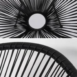 Set Van 2 Design Stoelen Ei-vormig - Acapulco Zwart - Stoelen 4 Poten Retro Design, Plastic Koorden, Binnen/buiten -Tuingereedschap Serie Winkel 1200x1200 908