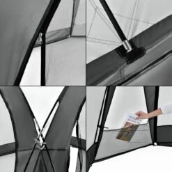 Pro-Tec Paviljoen Grästorp Met LED-verlichting 345x345x247 Cm Donkergrijs -Tuingereedschap Serie Winkel 1200x1200 919