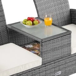 Casaria Polyrattan Tuinbank - Incl. Tafel & Kussens 7 Cm - Grijs 16 Casaria Polyrattan Tuinbank - Incl. Tafel & Kussens 7 Cm - Grijs -Tuingereedschap Serie Winkel 1200x1200 986