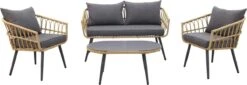 Garden Impressions Franklin Loungeset 4-delig - Wicker - Carbon Black/mystic Grey -Tuingereedschap Serie Winkel 1200x411 1
