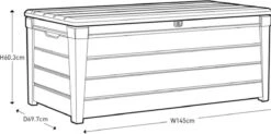 Keter Brightwood Opbergbox - 455L - 145x69,7x60,3 Cm - Grafiet -Tuingereedschap Serie Winkel 1200x598 1