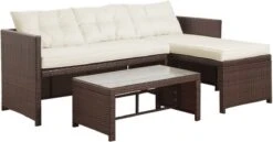 Teamson Home 3-Delig Hoek Loungeset - Tuinmeubelen - Tuinbank - Omvat Tafel En Kussens - Rotan - Bruin/Wit 14 Teamson Home 3-Delig Hoek Loungeset - Tuinmeubelen - Tuinbank - Omvat Tafel En Kussens - Rotan - Bruin/Wit -Tuingereedschap Serie Winkel 1200x626 2