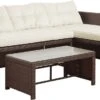 Teamson Home 3-Delig Hoek Loungeset - Tuinmeubelen - Tuinbank - Omvat Tafel En Kussens - Rotan - Bruin/Wit -Tuingereedschap Serie Winkel 1200x627 2
