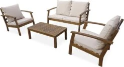 Houten Loungeset 4 Plaatsen - Ushuaïa -ecru Kussens, Bank, Fauteuils En Lage Tafel Van Acacia, Design 9 Houten Loungeset 4 Plaatsen - Ushuaïa -ecru Kussens, Bank, Fauteuils En Lage Tafel Van Acacia, Design -Tuingereedschap Serie Winkel 1200x655 1