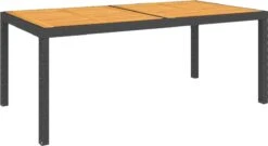 VidaXL Tuintafel 150x90x75 Cm Poly Rattan En Acaciahout Zwart -Tuingereedschap Serie Winkel 1200x656 4