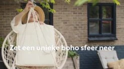 Vita5 Macramé Hangstoel - Voor Binnen En Buiten - Zonder Standaard - Incl. Kussen, Boekenvak En Beschermhoes - Tot 150kg - Zwart -Tuingereedschap Serie Winkel 1200x675 34