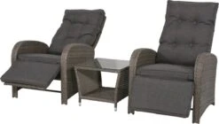 Loungeset Duoset Melia 2 Verstelbare Stoelen + Tafel - Balkonset -Tuingereedschap Serie Winkel 1200x682 3
