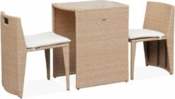 Alice's Garden Balkonset Doppio - 2 Stoelen - Inschuifbaar - Wicker - Beige -Tuingereedschap Serie Winkel 1200x686 3