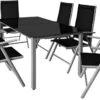 Casaria Alumunium Tuinset Bern - 6 Stoelen + 1 Tafel – Zilver