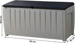 Keter Novel Opbergbox - 340L - 124x55x62.5cm - Grijs -Tuingereedschap Serie Winkel 1200x692 3
