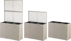 Casaria Polyrattan Bloembak – 3 Bakken Klimophek - Crème -Tuingereedschap Serie Winkel 1200x697 4
