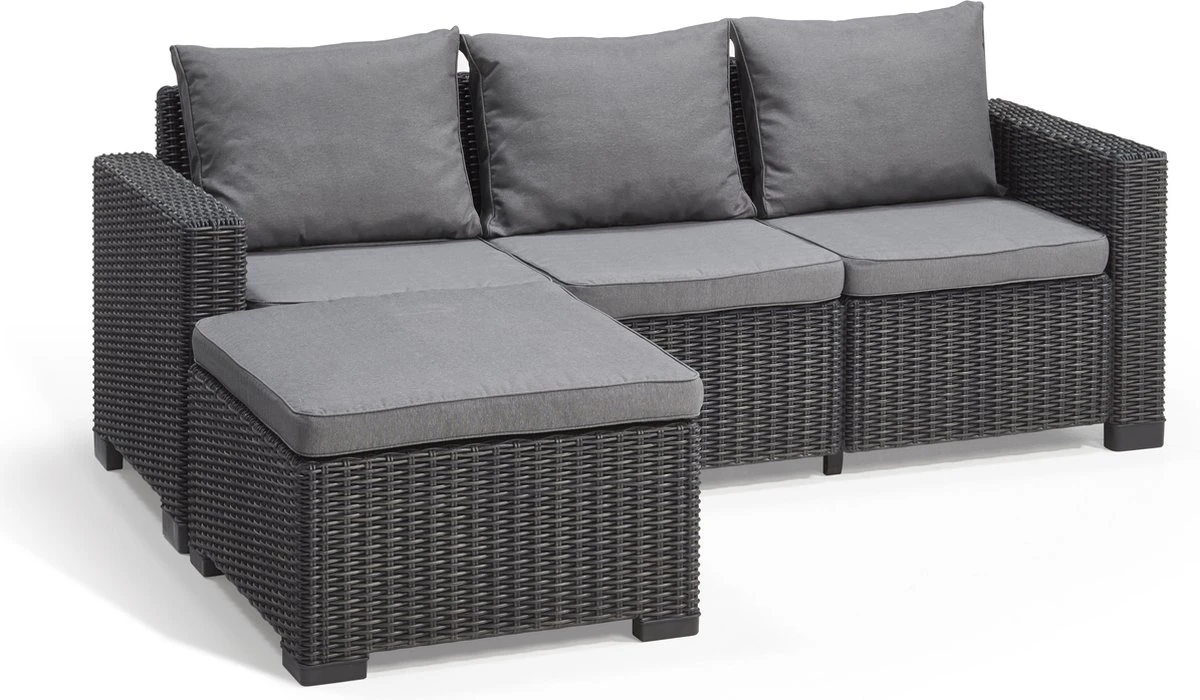 Allibert California Chaise Longue Loungeset - 3 A 4 Personen - Grafiet 3 Allibert California Chaise Longue Loungeset - 3 A 4 Personen - Grafiet