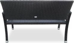 Casaria Polyrattan Tuinbank – 2 Zits UV-bestendig - Zwart -Tuingereedschap Serie Winkel 1200x700