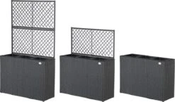 Casaria Polyrattan Plantenbak - Met Klimoprek - 3 Bakken Zwart 18 Casaria Polyrattan Plantenbak - Met Klimoprek - 3 Bakken Zwart -Tuingereedschap Serie Winkel 1200x704 3