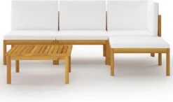 Decoways - 5-delige Loungeset Met Kussens Massief Acaciahout Crèmekleurig -Tuingereedschap Serie Winkel 1200x710 3