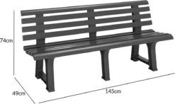 Casaria Tuinbank Orchidea – Kunststof/240kg Belastbaar – Antraciet -Tuingereedschap Serie Winkel 1200x712 2