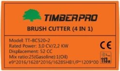 TIMBERPRO - Bosmaaier 2-in-1 - Benzine - Draad En Mes - 52 Cm³ - 3,0 PK. -Tuingereedschap Serie Winkel 1200x721